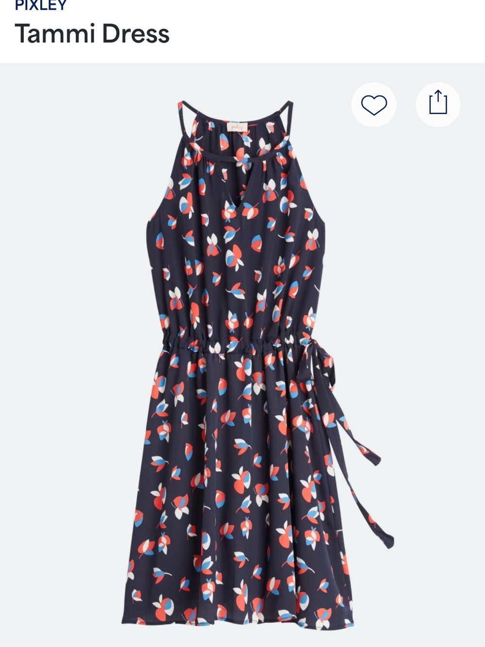 Pixley Tammi Floral Halter Dress - Navy